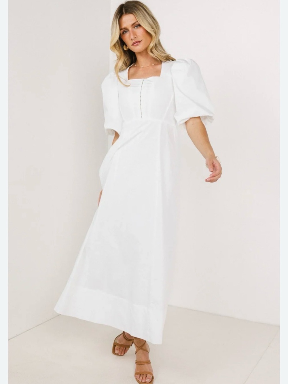 bohme Cassia Corset Maxi Dress, Size XL, Color White